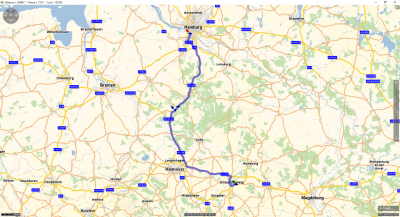 South to North plus waypoint