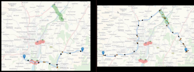 Also works fine with &quot;negative MALUS&quot; (=prefer). The river crossing in the north is parametrized with a negative value which creates some kind of &quot;magnetizing&quot; a roiute if the waypoints are located close enough.