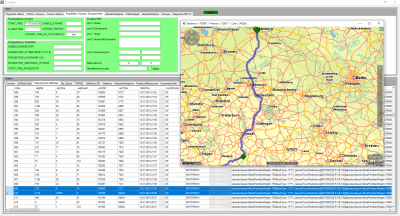 Route from Hamburg to Strasbourg. Usually requires several hours. As the start of the route is set to late saturday evening the truck can't reach the destination on the same day. The vehicle is supposed to have a break on the track due to the weekend lorry ban. You can see the &quot;jump&quot; in the segments list.