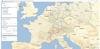 Monday, 22.07.2019 - the areas are displayed in grey which means &quot;there is a time based restriction but it doesn't apply in the current time context of the map (monday)