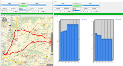 0-40.charts.PNG (799.56 KiB) Viewed 2326 times Sample route from Karlsruhe (Southwest) to Heilbronn( East), 40t truck. DistanceTimeWeighting is iterated between 0 and 100 with steps of 10. With this scenario all routes above 40% follow the same track: use the highway A5 to Walldorf and then take the highway A6 to the east (90km, about 80mins)<br />The 4 other routes /distanceTimeWeight 0,10,20,30) follow a path through the countryside but there are some minor differences (more or less 70-80km, 90-100minutes).