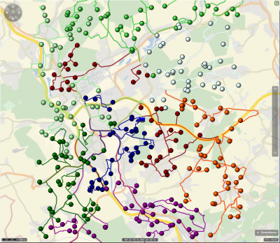 If you want to display the precise geometries of the routing polygons after the optimization call you can process each tour/trip through xRoute to get the geometries.