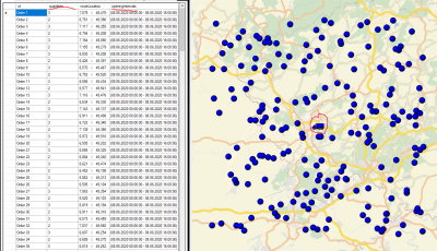 Input situation: central depot and several delivery locations