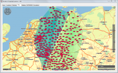 In this sample both areas are almost equal size