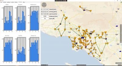 &quot;Size of truck&quot; indicates capacity at a specific depot<br />&quot;Size of order&quot; indicates order capacity