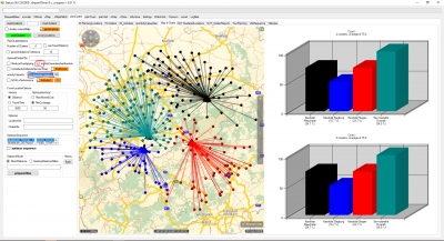 In this example I applied an absolut limit of 50 for one of the centers (blue = Siegburg) while the other centers get 1000 (way more than available stops).