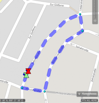 route via <br />8.4676704364,48.999748192<br />8.4677704364,48.999848192