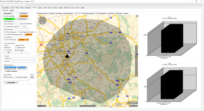 Same question, but different output because the input is different. The icon sizes in the map show that some customers have a bigger activity compared to others. I created some major customers with a very big activity in the west: Therefore the center of gravity is again shifted to the west.