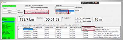 Top left: actual fuel consumption INPUT given in [liter] because DIESEL is a liquid.