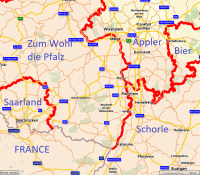 In this picture the federal borders within Germany are highlighted in RED. Names of the beverages haven been painted via MS PAINT ;-)