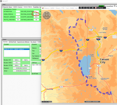 This setting restricts the route to be &quot;within California (6100)&quot;