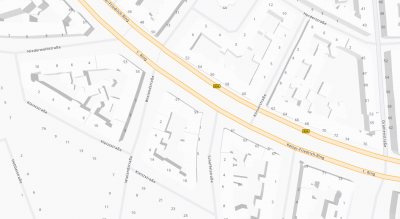 Very detailed visualization of the house numbers - way more info ist shown compared to an old school raster map