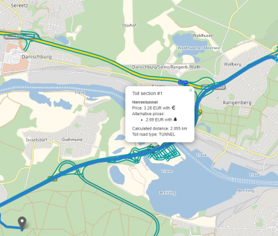 Herrentunnel in Lübeck<br />10.750512,53.896944<br />10.779828,53.906620