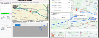 Left: output of PTV Developer (and xRoute 2)<br />Right: output of HERE<br />There are two more large contributions in the HERE output