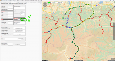 Garmisch - Bolzano : <br />if isDelivery==true the route takes a short path via the Fernpass. <br />if isDelivery==false the route takes a detour.<br />Because the pickup is inside te Quell- and Zielverkehr zone.