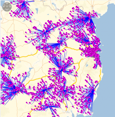 several depots being spread over the country