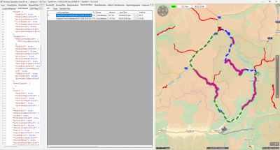 The routing from Bormio to Zernez. As there are time dependent PTV_TruckAttributes the time consideration has an impact on the geometry. I calculated the routes for 29.7.2024 and 29.01.2024 (windter - blocked)