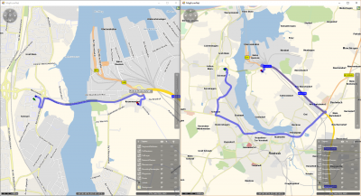 comparison of tracks with and without the tunnel. I used the simple EXCEPTIONPATH approach with streetname and relmalus for this blocking.