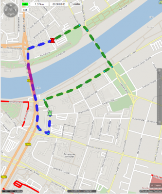 Blue: false route - Green: patched one based on PTV_TrafficIncidents