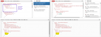 Left: implicit usage of an HPR: depending on the requests effective profile a matching HPR is searched<br /><br />Right: explicit HPR usage - the desired HPR is identified ny it's unique ID. In this case the request can not contain further routing options / request profile options such as the speedForLinkDistance