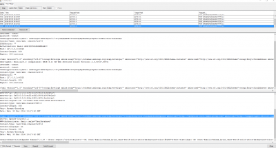 Used PORTMON tool to capture traffic. Within a single HTTP conn there are two XML requests send - and two responses received: one is an empty geocoder result list (successful), the other one is an exception