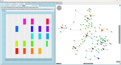 OF-Layover.png (188.82 KiB) Viewed 462 times 5 technicians, each available 5 days a week (08:00-17:00). Some of them have layovers. Each row in the chart is a resource. Between two days the resource has a break. <br />Colors of the routes change before/after a layover.
