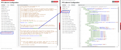 Example: the reference between the request profile and the routing profile.