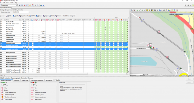 Visual interface of the MAP&amp;GUIDE RoadEditor. Enables the user to select segments and to change their attributes. The results are then stored in a database (either Access or SQL server)