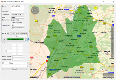 Isochrone based on 00:00