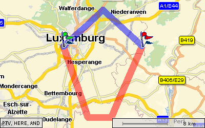 northern track: input tour. tour is too long to add one of the other two southern point.<br />southern track: output tour. By removing the northern point it is possible to add two southern points