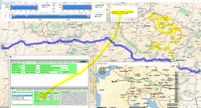 Screenshot shows dynamic (SpeedPattern based) routing results (on top) versus traditional values (south)