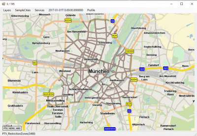 Restriction zones are areas within cities where entering and passing is forbidden without permission (e.g. due to delivery).