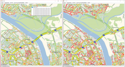 Comparison between PTV_SpeedPatterns (left)  and PTV_TruckSpeedPatterns (right)