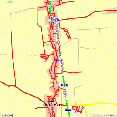 Svitavy: the major road that leads through the city is blocked for trucks exceeding 3.30m height.<br />Almost every other road nearby is code RED (lower class, not part of the search space if not cloase to at least one station) so this is another bottleneck