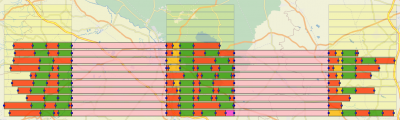 No breaks, just switching between driving (red), service (green) and not operating (pink) and waiting (orange). As you can see the beginning and end of the tours is a RED event which is the partial trip from the depot to the first customer and from the last customer to the depot. That's what we call a closed tour.