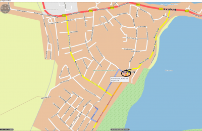 The little street segment which is required for the &quot;expected&quot; route is a SPECIAL_ROAD which is blocked for cars and trucks. Therefore the hole Naturpark Lauenburgische Seen is no option for your desired path.